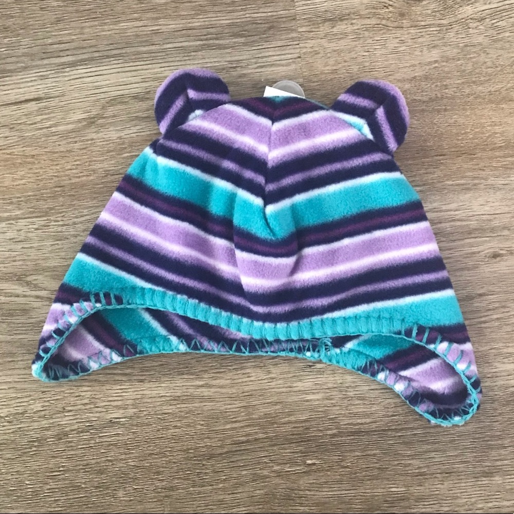 Old Navy 6-12 Month Old Bear Ears Blue, White, and Purple Hat